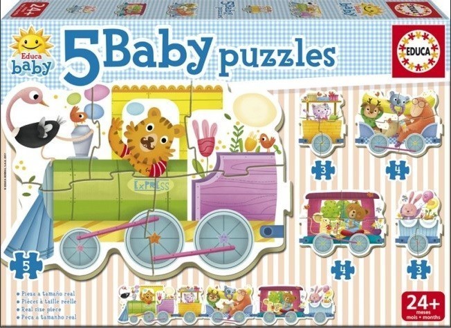 5 Baby Puzzles Comboio dos Animais 17142 | Loja da Criança