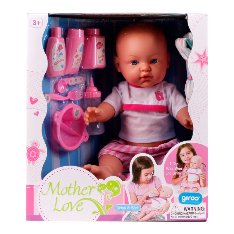 Boneca 43 Cm Bebe e Faz Chi-Chi Rosa | Loja da Criança