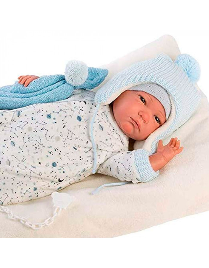 Conjunto Roupas Azul para Boneco Bebê Reborn Tamanhos m e G