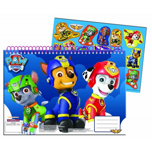 Caderno A4 Patrulha Pata + Autocolantes