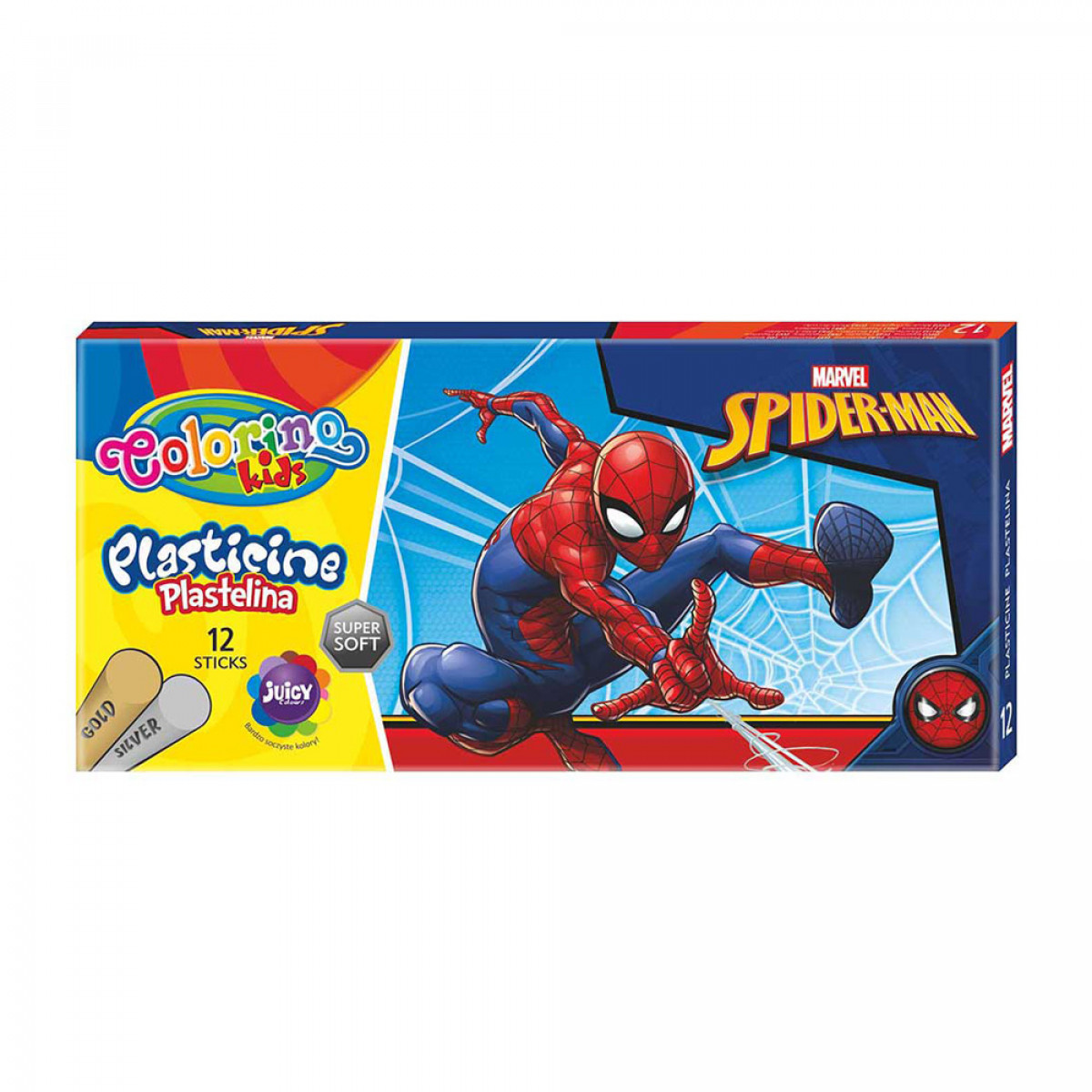 Caixa 12 Cores Plasticina Spiderman 