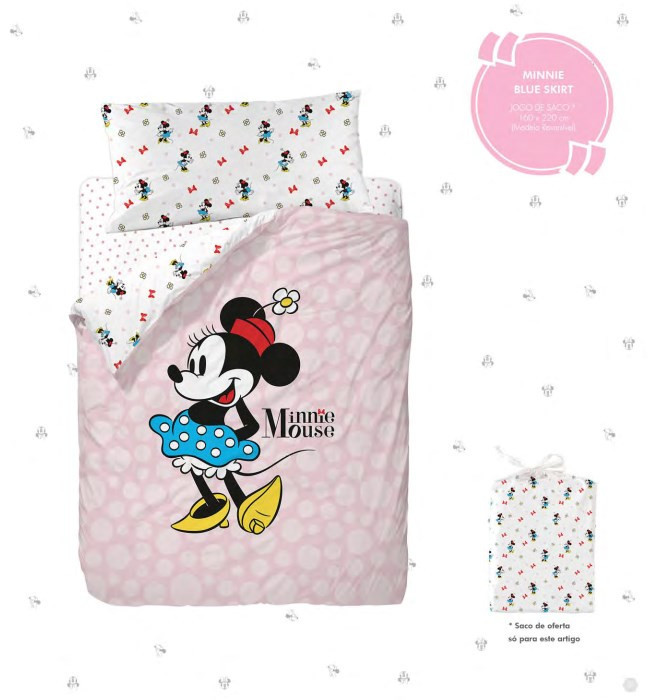 Capa Edredão Cama Minnie  Solteiro