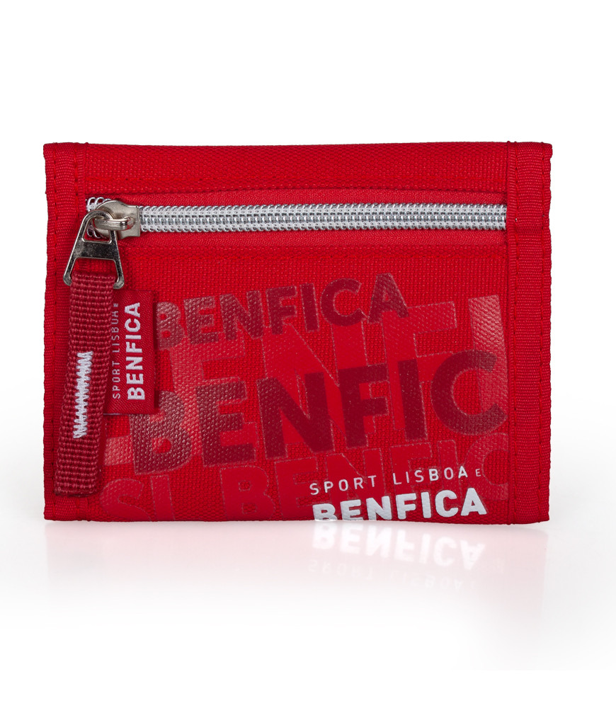 Sl Benfica Cartera Con Velcro De 12x10 Cm, Oficial, De Poliéster