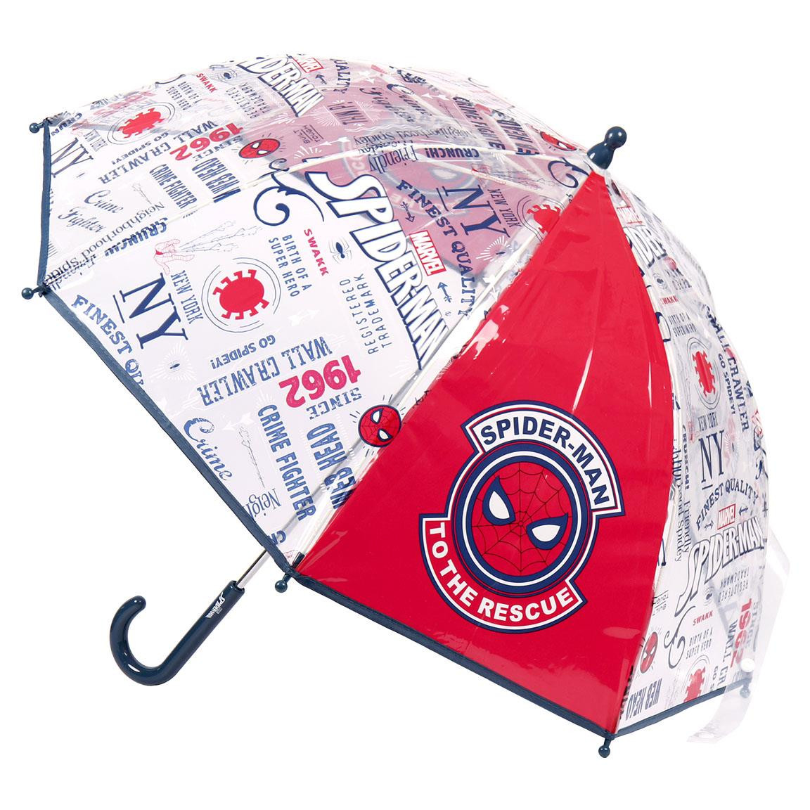 Marvel - Chapéu Chuva Transparente Spiderman Rescue 45cm Chapéu Chuva Transparente Spiderman Rescue 45cm