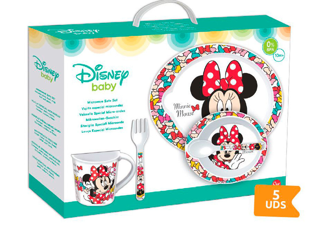 Conj. refeição Microondas 5 peças Minnie