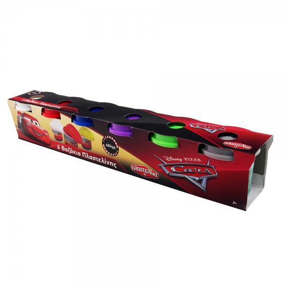 Conjunto 6 Potes Plasticina Cars