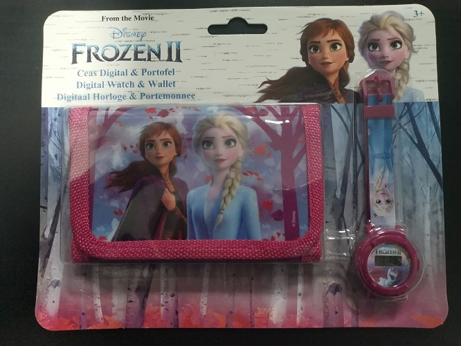 DISNEY - Conjunto Carteira + Relógio Digital Frozen 2 Conjunto Carteira + Relógio Digital Frozen 2