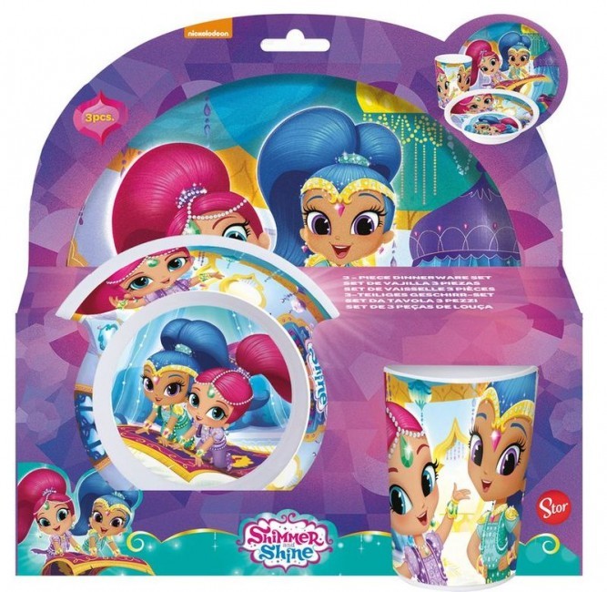 Conjunto refeição 3 peças Melamina Shimmer e Shine