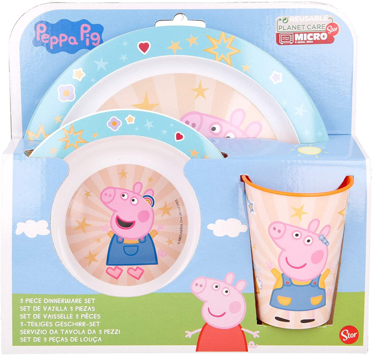 Conjunto Refeição Microondas Porquinha Peppa Estrelas