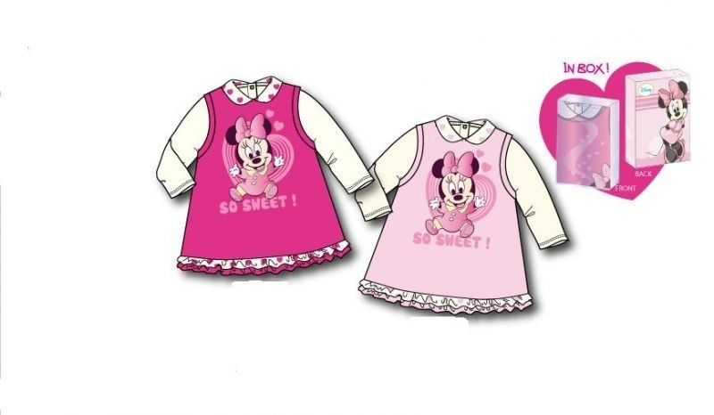 Conjunto vestido veludo e camisola Minnie Rosa