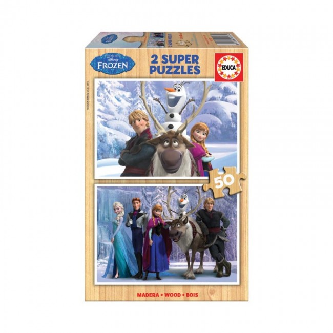 Educa - 2x Super Puzzle 50 Madeira Frozen Disney | Loja da Criança