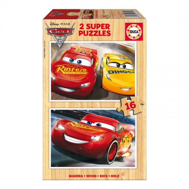 Educa - Super Puzzle 16 Madeira Cars 3 | Loja da Criança