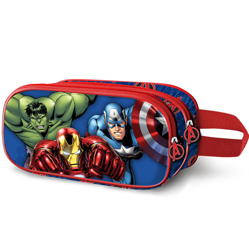 Avengers Frühstücks- & Lunchtasche | 3D Design, Blau, Verstellbarer Riemen, 20.5x26x10 Cm