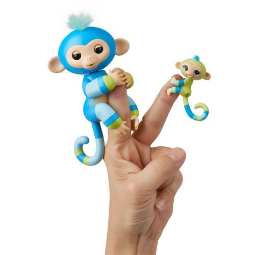 Fingerlings Billie (azul) - Macaquinho e Mini Mascote (Aiden)