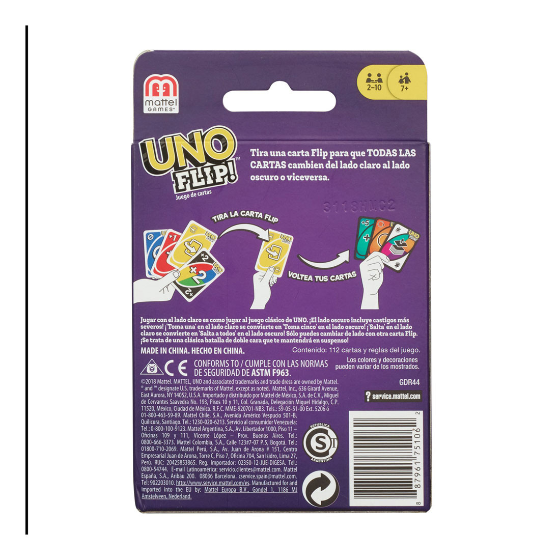 UNO Jogo de cartas Flip, Mattel, Multicolor 