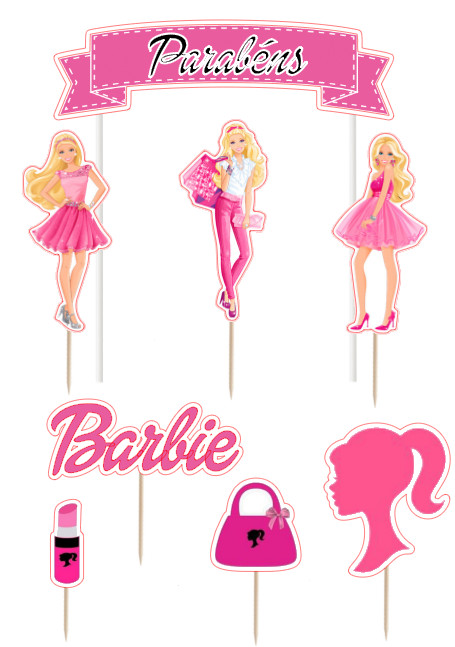 topo de bolo Barbie sereia decoração de bolo