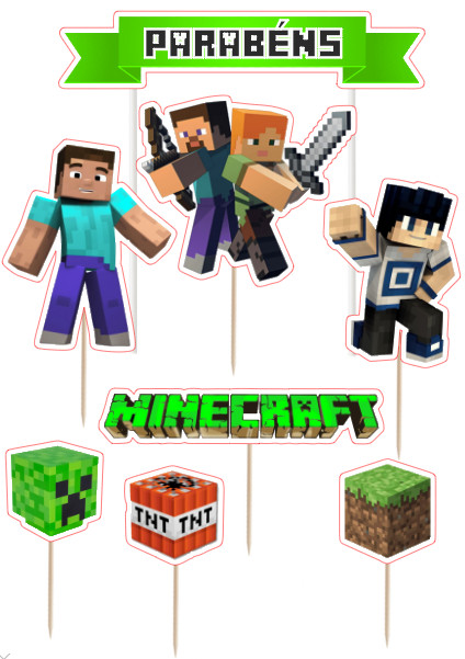 Kit Topo Bolo Minecraft