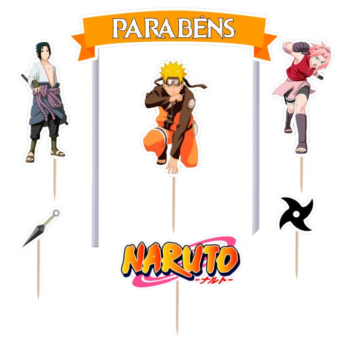 Topo de bolo  Festa infantil naruto, Bolo naruto, Bolo do naruto