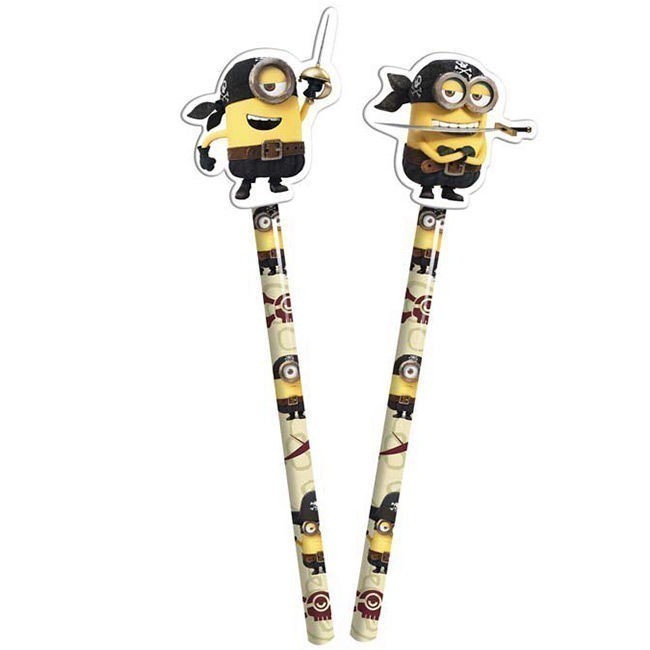 Lápis Minions Pirate com Borracha Loja da Criança