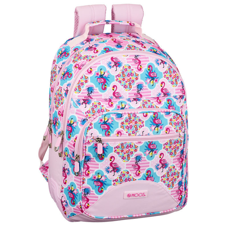 Moos Astuccio Scolastico Flamingo Pink – Poliestere Resistente Con Cerniere Morbide – 20x6 Cm - 3