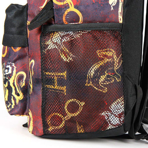 Borsa A Tracolla Harry Potter Hogwarts In Ecopelle Bordeaux - Con Ciondoli E Logo In Metallo