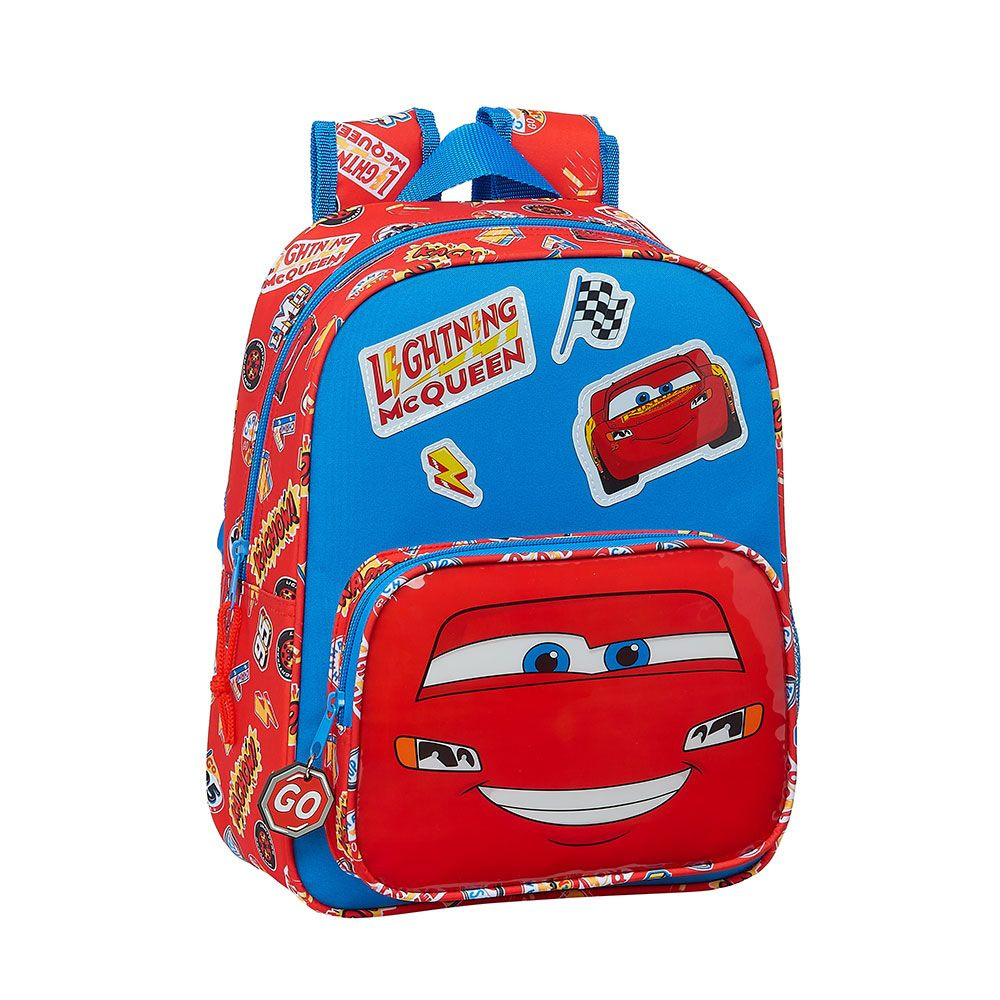 Mochila Pré Escolar 33cm adap trolley Cars McQueen