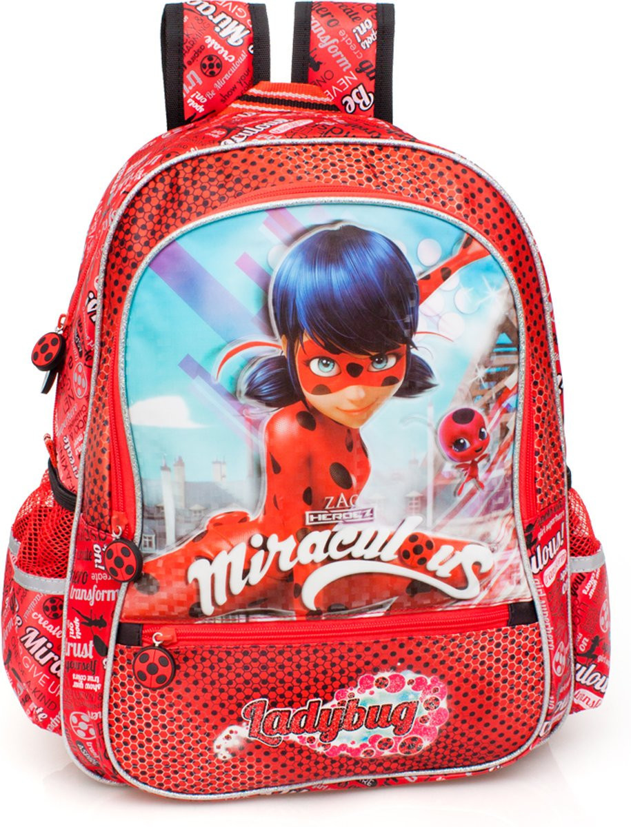 Mochila Trolley Escolar Premium 39cm Ladybug | Loja da Criança