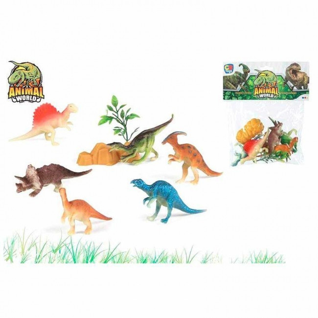 Carrinho Dinossauro Rex + Brinde (12 Dinossauros)