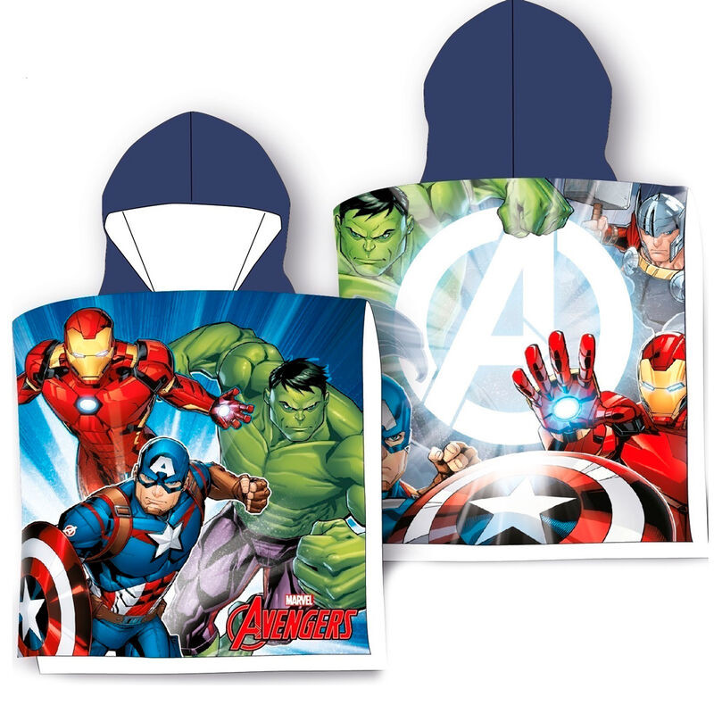Poncho Asciugamano Marvel Capitan America 110x55 Cm – Morbido E Assorbente – Per Bambini E Adulti