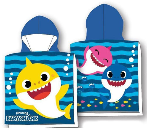 Poncho Praia Microfibra Baby Shark Riscas Loja Da Crianca
