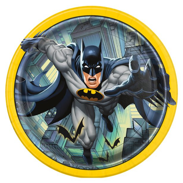 Piatto In Cartone Lego Batman, 23 Cm, Confezione Da 8 Piatti Rotondi Per Festa Compleanno A Tema