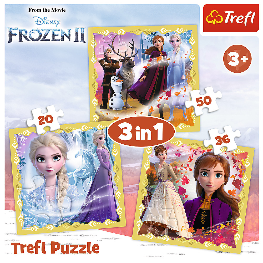 Puzzle 3 em 1 Frozen 2 Disney | Loja da Criança