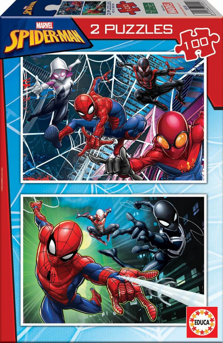 Conjunto de 2 Puzzles  Spiderman (100 Peças)