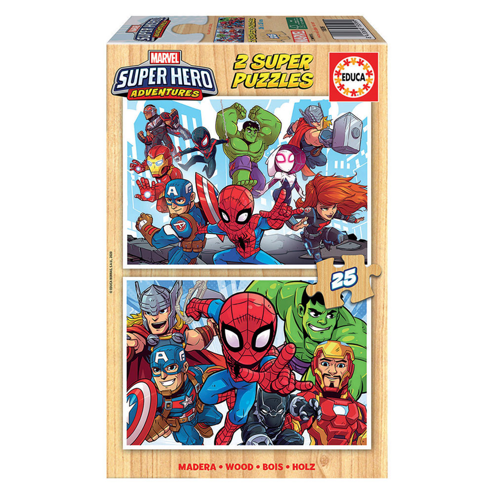 Puzzle Madeira 2x25 peças Marvel