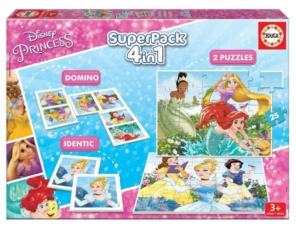 Puzzle Superpack 4 em 1 Princesas Disney | Loja da Criança
