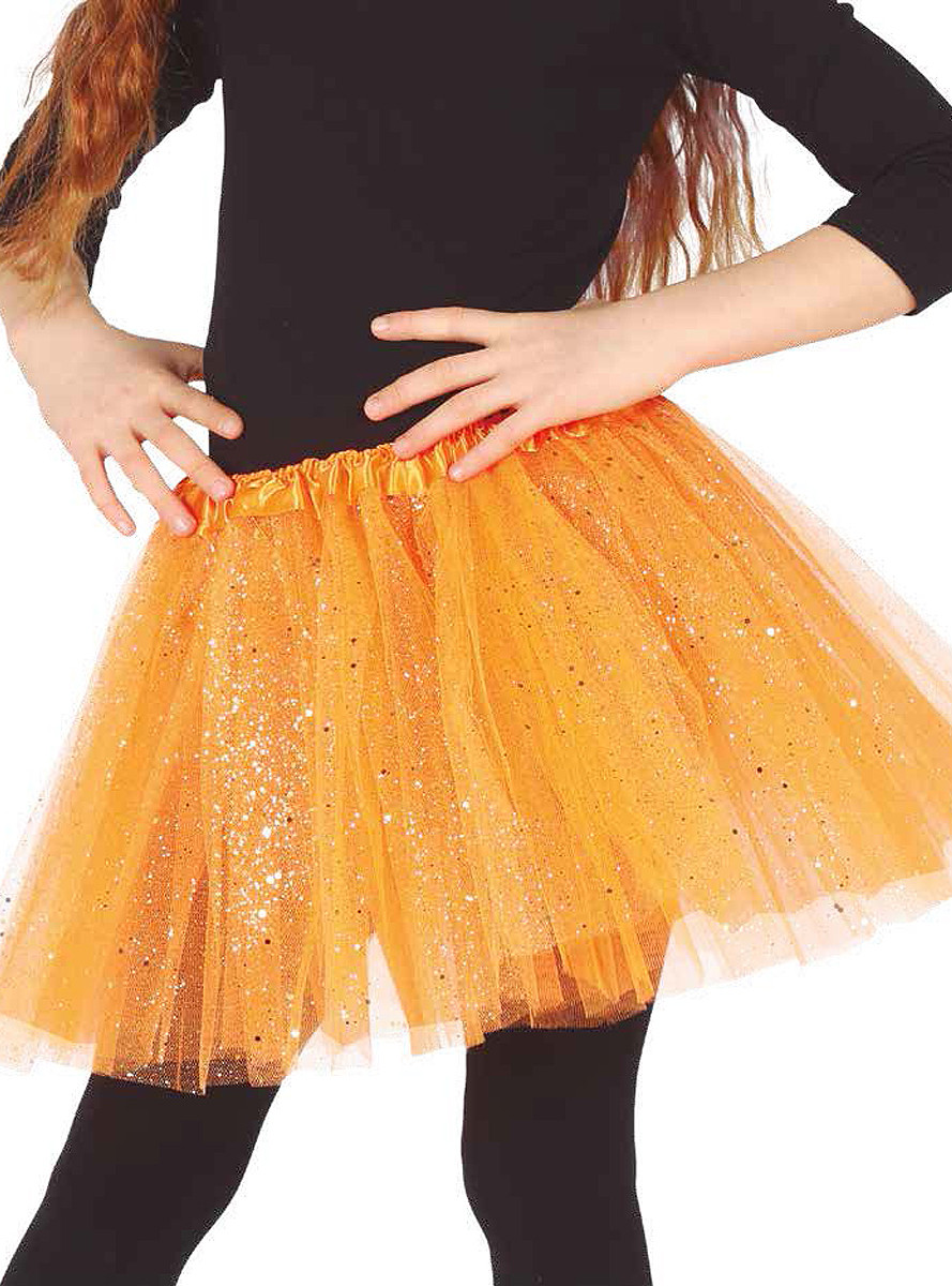 Saia de tule sales laranja