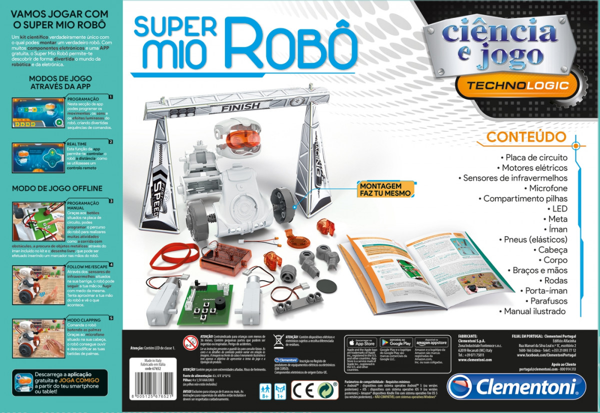 Super Mio Robô Ciência e Jogo Clementoni Fun - BARAO TOYS - Outros