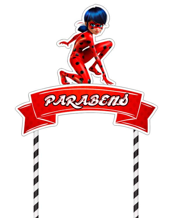 Miraculous Ladybug topo de bolo para imprimir festa infantil png em 2023