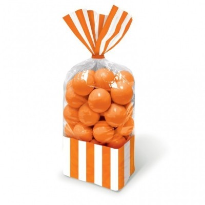 10 Bolsas Doces Riscas Laranja