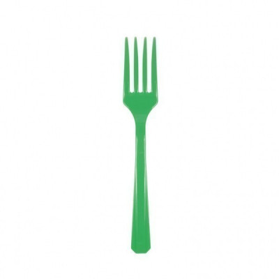 10 Garfos plástico verdes
