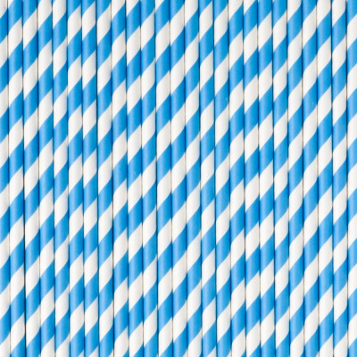 10 Palhinhas Papel Azul Claro
