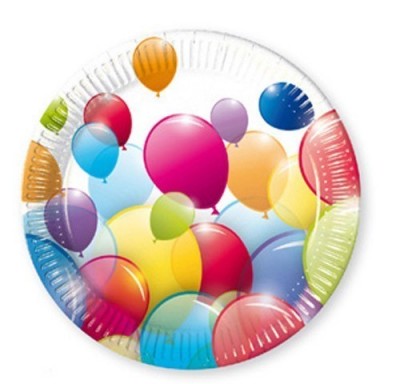 10 Pratos Grandes Balloon Party 23cm