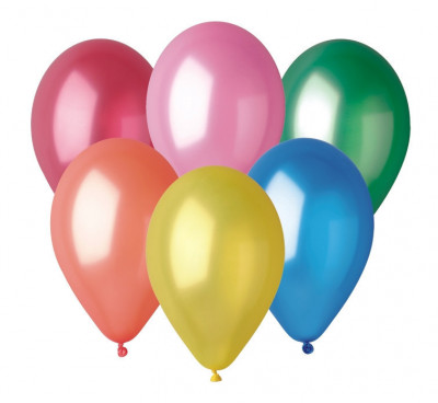 100 Balões Metalizados Cores Sortidas 12