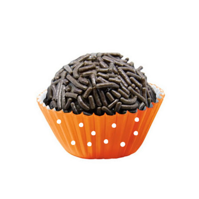 100 Mini Cápsulas Brigadeiro Bolinhas Laranja