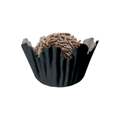 100 Mini Cápsulas Brigadeiro Recortado Preto