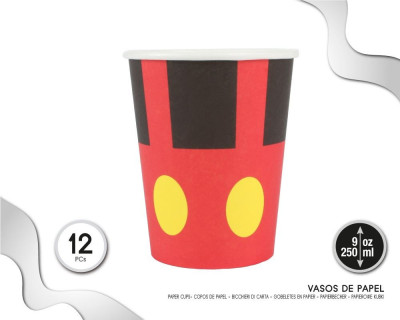 12 Copos Mickey Jardineiras 250ml