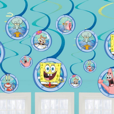 12 Espirais Decorativas Sponge Bob