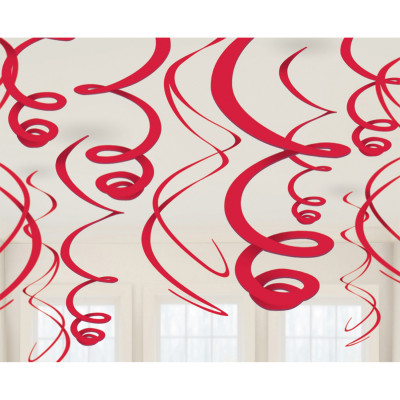 12 Espirais Decorativas Vermelhas