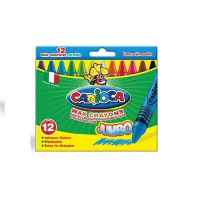 12 Lápis Cera Jumbo Carioca