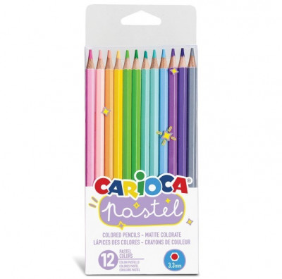 12 Lápis de Cor Carioca Pastel